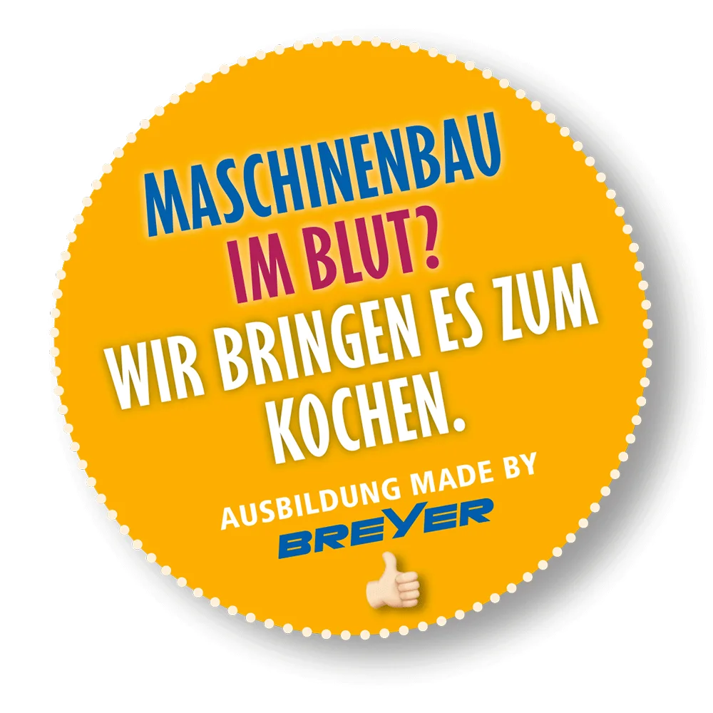 Kreis mit Slogan Maschinenbau im Blut?